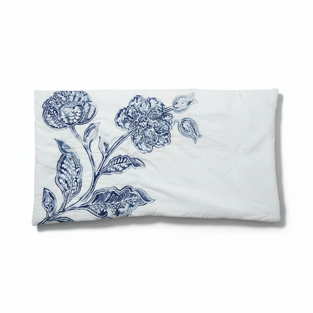 Croscill Davenport King Sham Blue White Floral Toile 36x20‎ Cotton Bedding